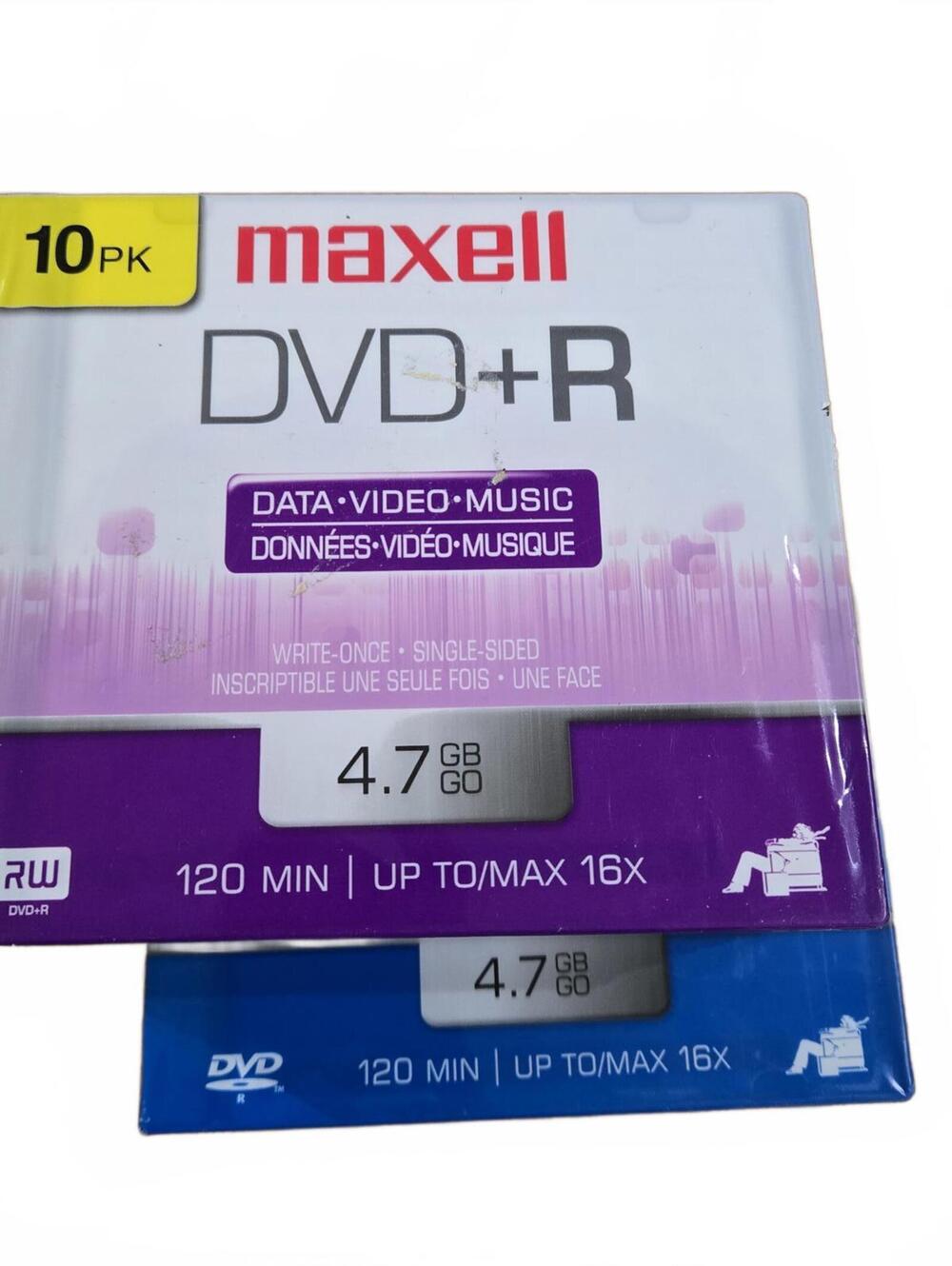 Maxell DVD+R 10 Pack 4.7GB 120 Min 16X Write-Once Single-Sided Discs